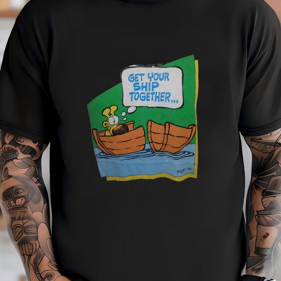 Vtg 1989 White Mother Goose Grimm Get Your Ship Together Hoodie Xl Stedman T-shirt