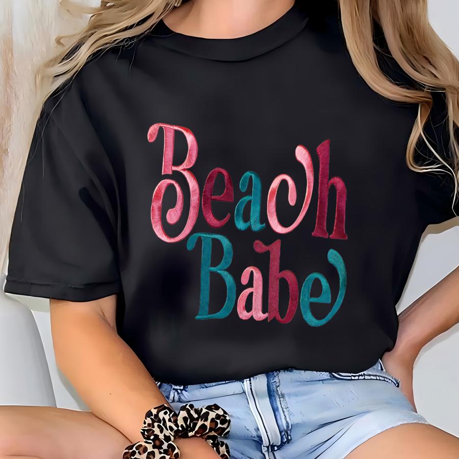 Vintage Summer Beach Babe Retro Crewneck Sweatshirt, Vacation Crewneck Sweatshirt, Beach Vacation Shirt, Beach Babe Summer Shirt T-shirt