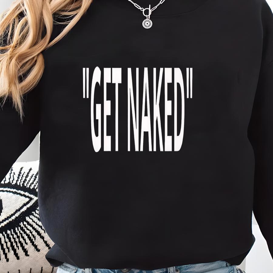 Get Naked Bath Mat Quotation Marks, Quote Marks Bath Mat Black Sweatshirt
