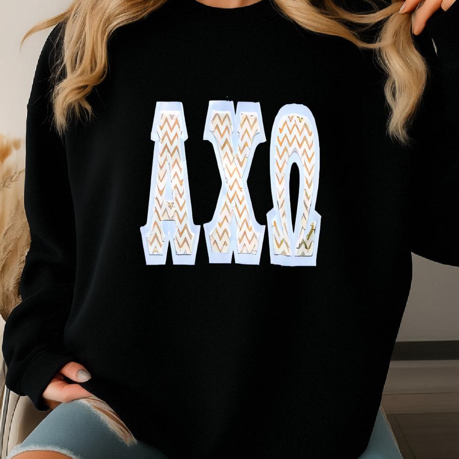 Vintage Alpha Chi Omega Y Patches Crewneck Sweatshirt S Size Sweatshirt