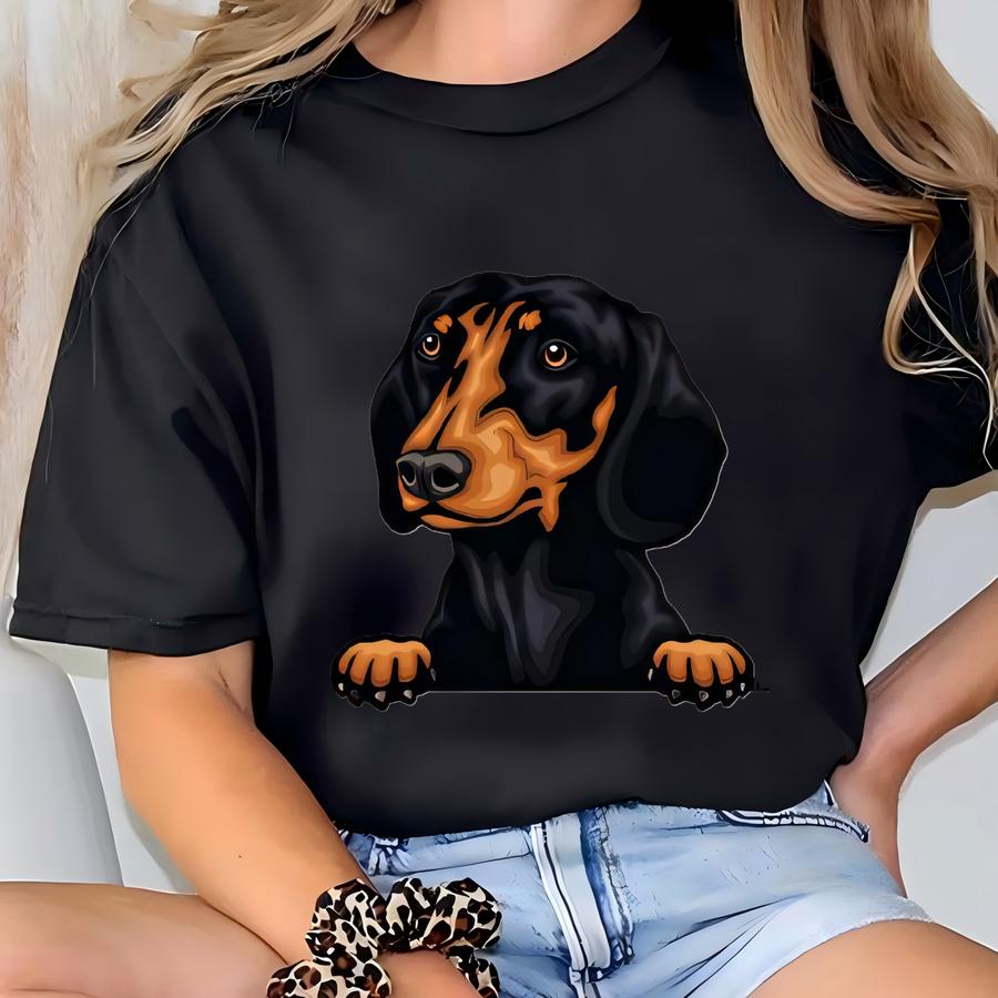 Dachshund In Pocket Sweatshirt And Hoodie, E439 T-shirt