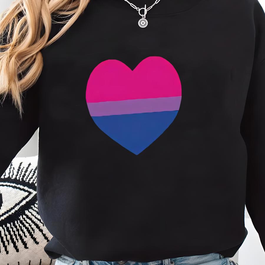Bisexual Pride Heart Muscle Tank, Women's Lgbt Pride Month Top Sweatshirt