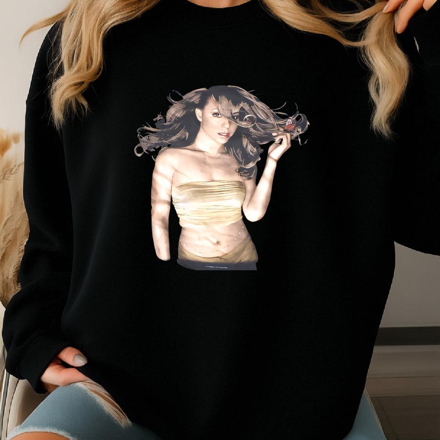 Vintage Mariah Carey Butterfly 1998 Tour Black Cotton Concert T-shirt Size Extra Large Rap Hip Hop Swag Sweatshirt