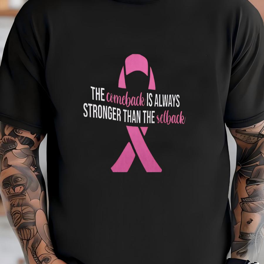 Pink Ribbon Breast Cancer Survivor Shirt: Stronger Comeback Tee T-shirt