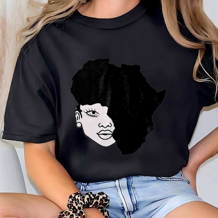 Africa Map Hair Hoodie, Juneteenth Shirt, Black History Shirt, Black Culture Shirt, Black Lives Matter Shirt, Justice Shirt, Civil Rights T-shirt