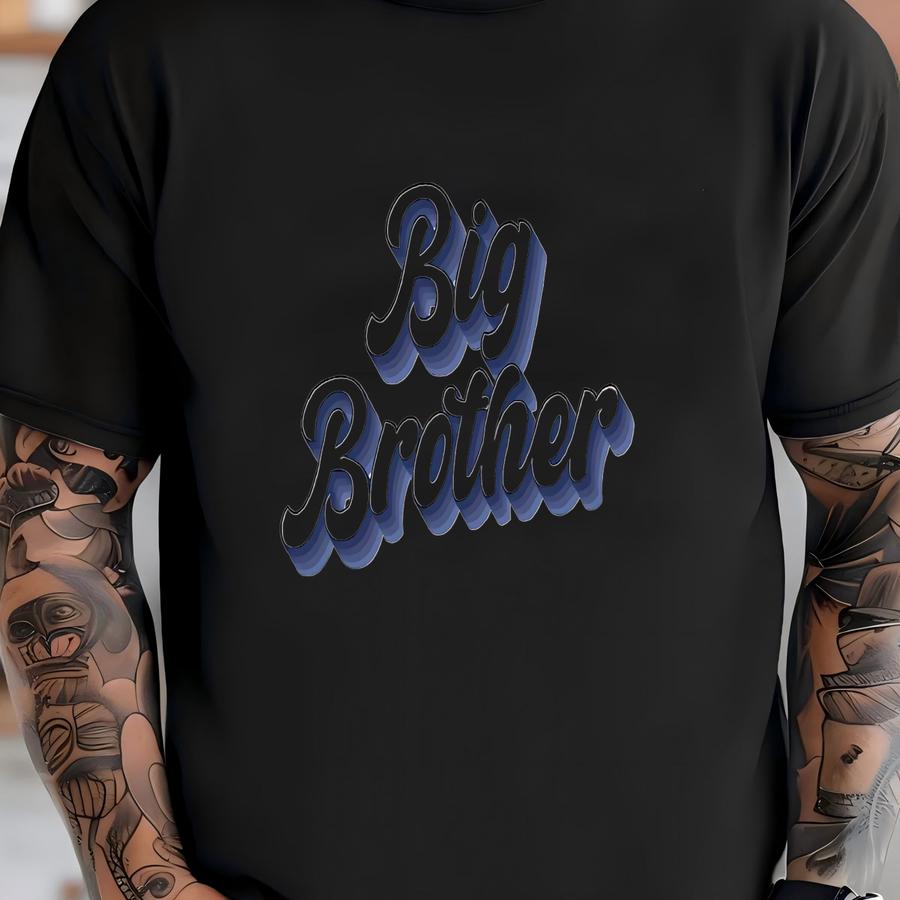 Big Brother Shirt - Cute Big Brother Toddler Shirt - Retro Big Brother Blue Baseball Tee - Vintage Big Bro Gift T-shirt