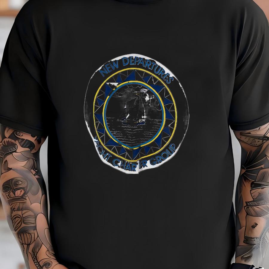 Vintage New Departures Yacht Charter Group Shirt W Banded Waist And Sves - Sz Xl - 80s 90s Emo Indie Grunge Beach T-shirt