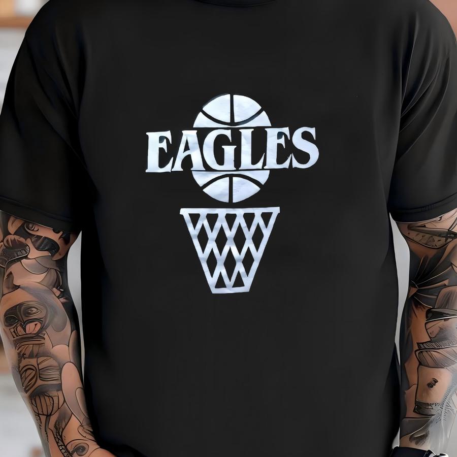 Vintage 90s Sportswear Eagles Basketball Jerzees Tag Spellout Sweatshirt Xl Size (manual L) T-shirt