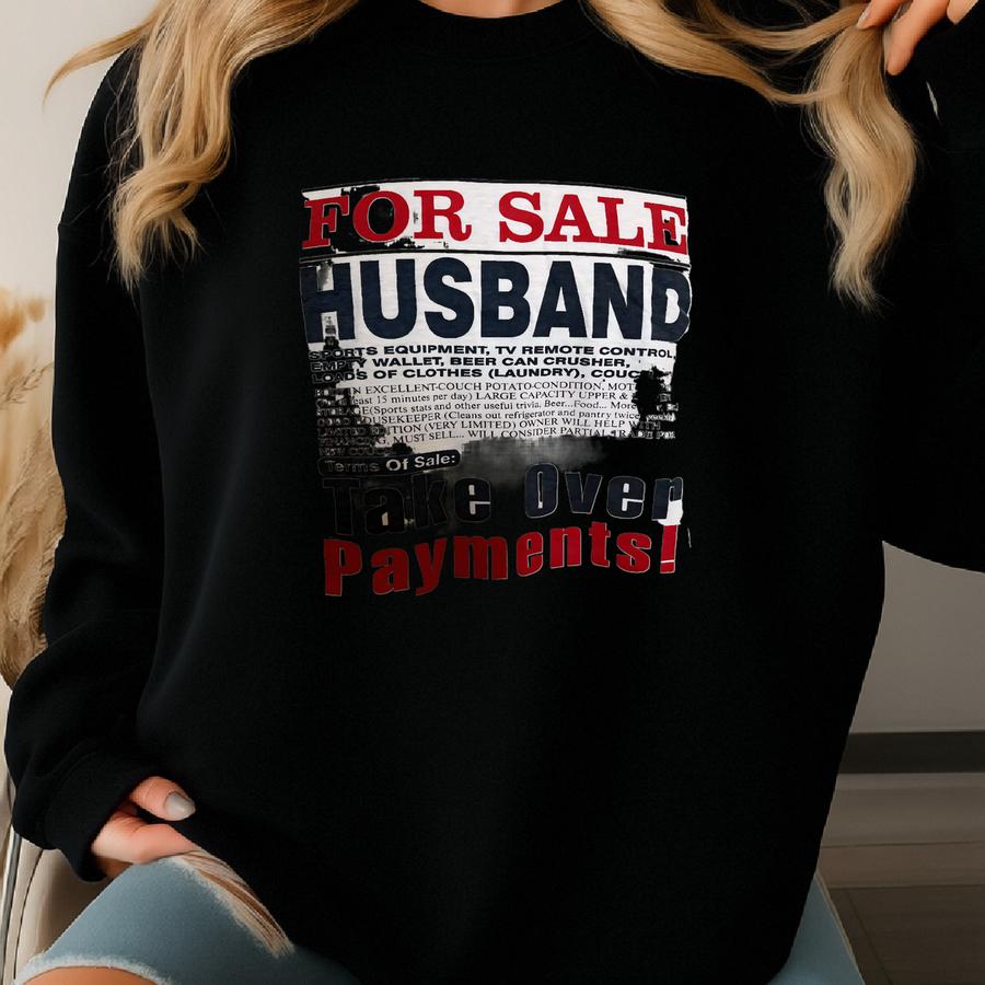 Vintage 90's For : Husband Funny Marriage T Shirt Size L Sweatshirt