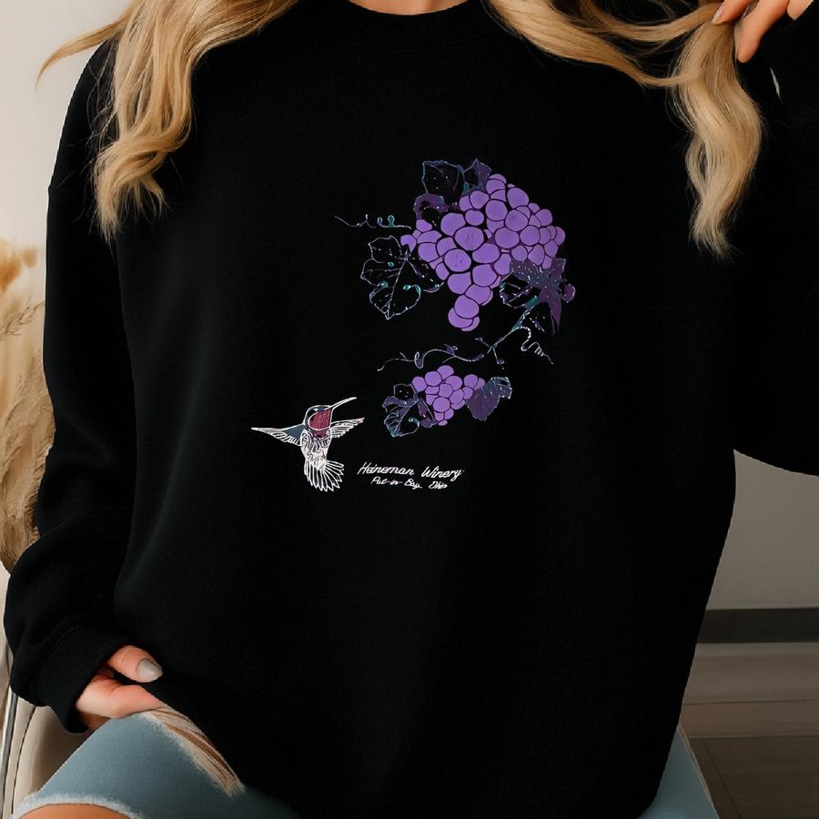 Vintage 80s 90s Heineman Winery Put In Bay Single Stitch Soft Thin Hummingbird Purple Shirt - Sz L - Emo Indie Grunge Tee Sweatshirt