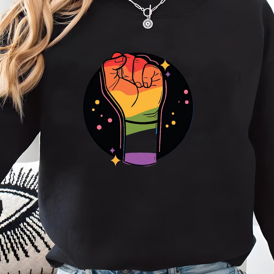 Rainbow Fist Shirt, Gay Fist Pride Hand T-shirt, Pride Symbol Shirt, Gay Pride Shirt, Lgbt Shirt, Lgbtq Shirt, Lgbt Fist Tee, Pride Lgbt Tee Sweatshirt