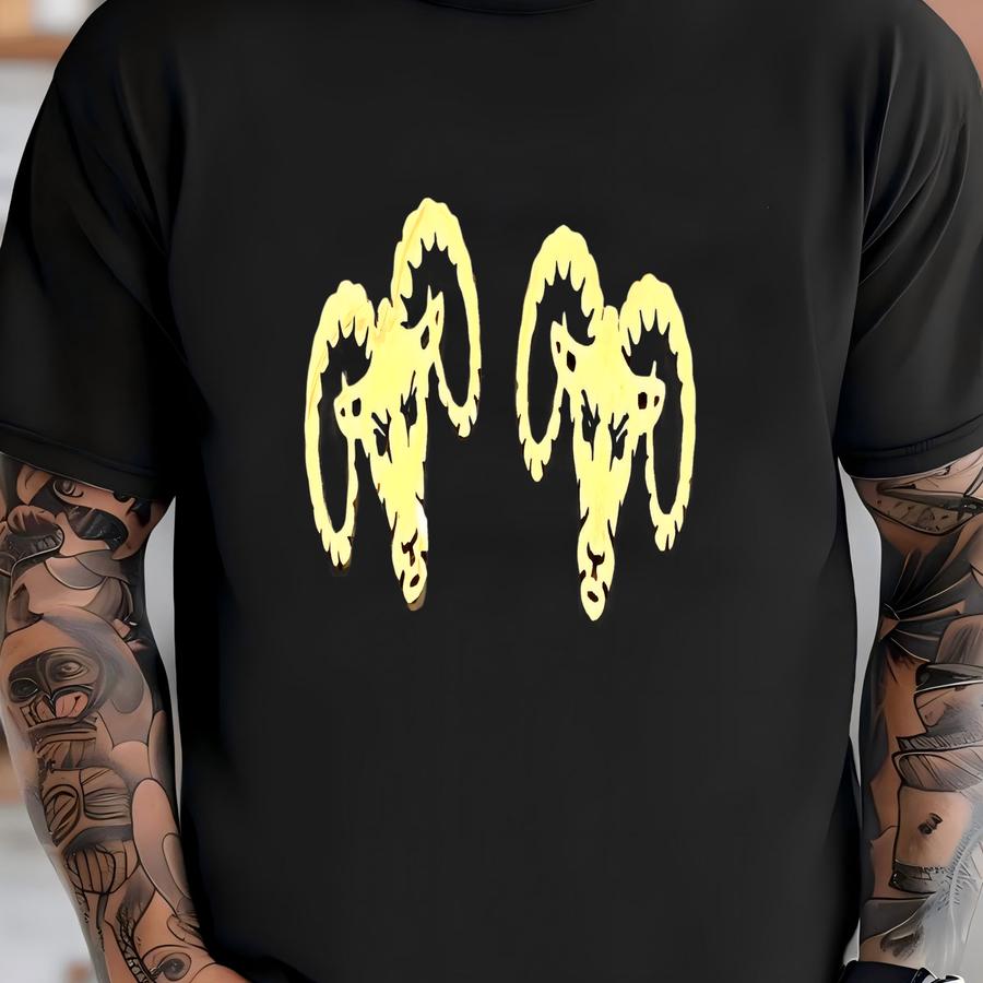 Go Rams! Cute Ram Earrings Unc Gift, Unc Rameses La Rams, Gold Stud Earrings Stainless Steel Hypoallergenic T-shirt