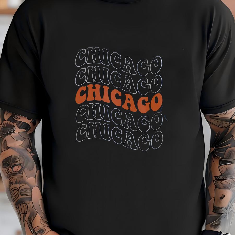 Funky Chicago Sweatshirt - Unisex - Vintage Chicago Crewneck - Chi Town Sweatshirt - Aesthetic Hoodie Sweatshirt - Chicago Womens T-shirt