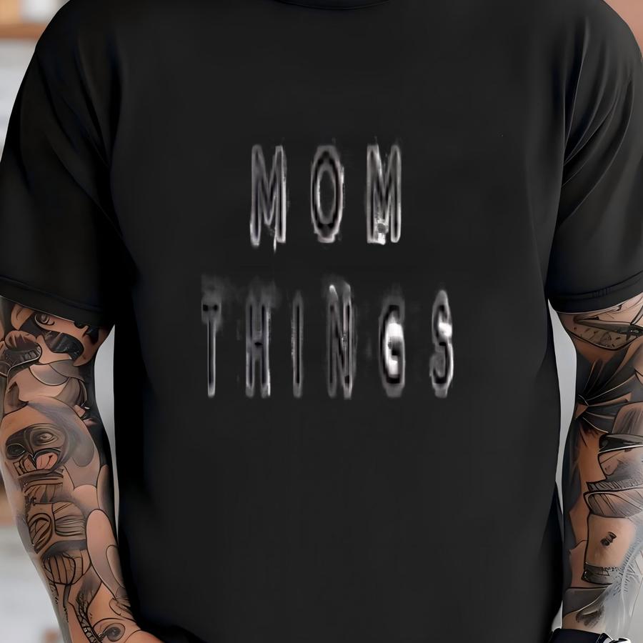 Mom Things Canvas Tote - Made In Usa - Black - Xl Size - Tee - Mom Life - - Carryall Tote - Cotton - Shoulder Straps T-shirt