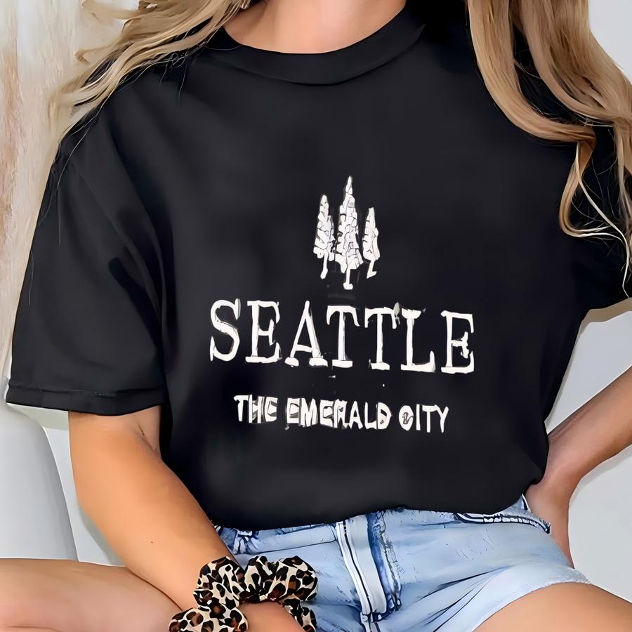 Seattle Vintage Hoodie , Washington Oversized Tee Unisex T-shirt