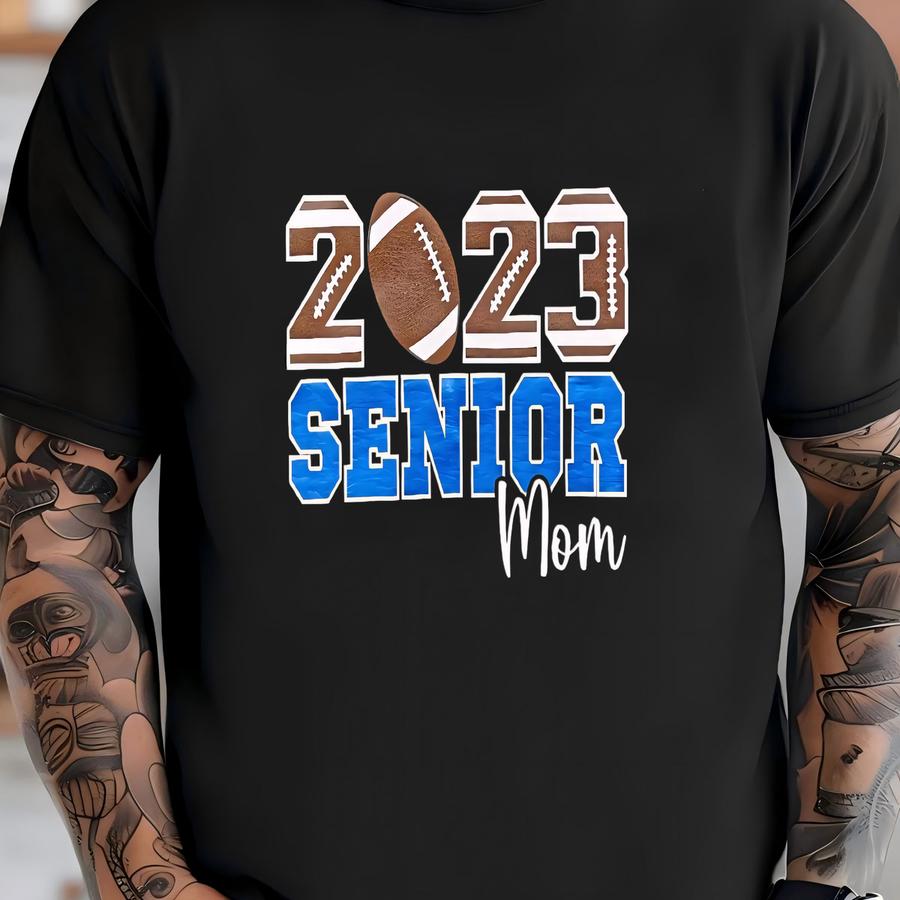 2023 Senior Mom ~ Football Style ~ Can Change To School Colors T-shirt