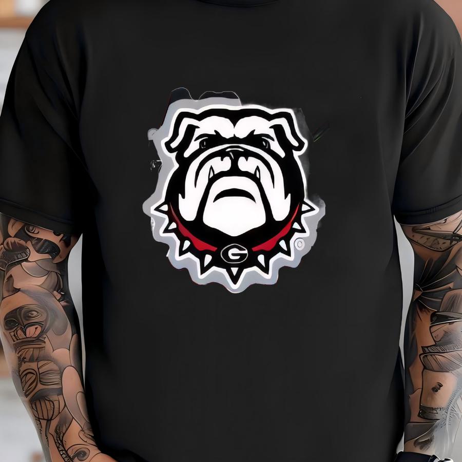 Ncaa University Of Georgia Bulldogs Red Black College Logo, 100% Cotton Fabric By Sykel! 11 Styles T-shirt
