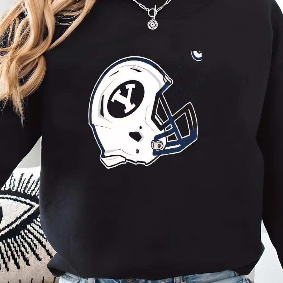 Ncaa Brigham Young Cougars Blue White #1178 College Logo 100% Cotton Fabric By Sykel! Sweatshirt