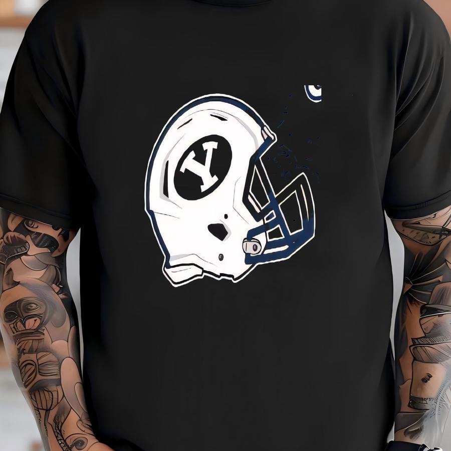 Ncaa Brigham Young Cougars Blue White #1178 College Logo 100% Cotton Fabric By Sykel! T-shirt