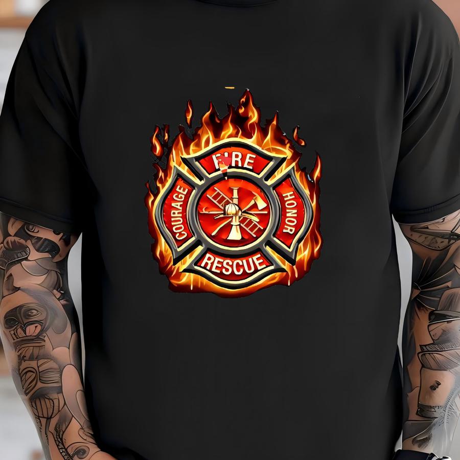 Flames Fire Firefighter Firefighting Fire Trucks Engines Lingo 100% Cotton Quilting Fabrics! 3 Styles T-shirt