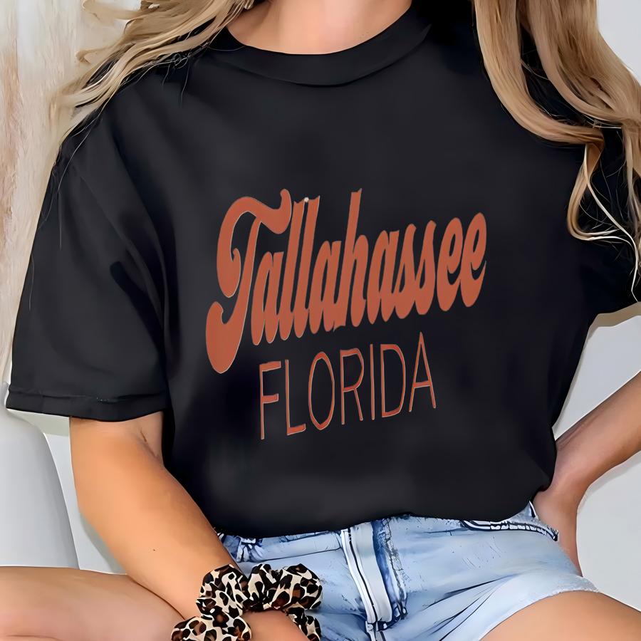 Vintage Style Tallahassee Florida Hoodie: Retro Font Tee T-shirt
