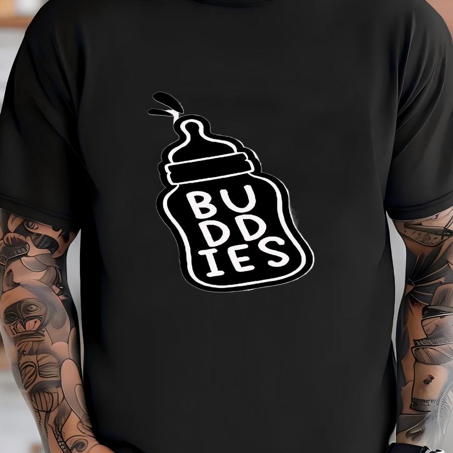 Drinking Buddies Twin S®, Black And White Drinking Buddies Twin Bodysuits, Cute Milk Drinking S® T-shirt