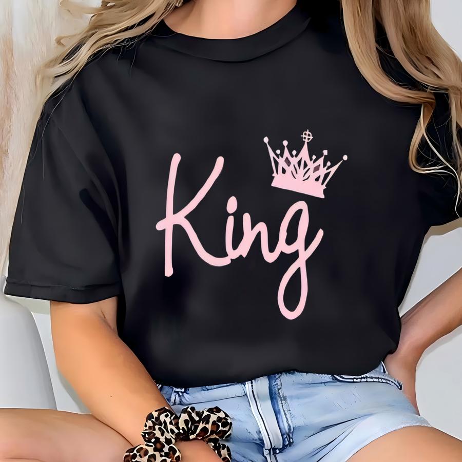 King Queen Couple Hoodies, Personalized Hoodie, Couples Sweatshirt, Couple Hoodies Set, His And Her Hoodies, Gift For Him. T-shirt