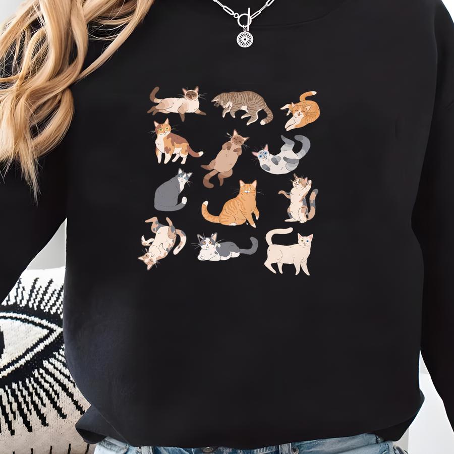 Cute Cat Sweatshirt Cat Sweater Kitties Shirt Kitty Crewneck Kitten Cottagecore Clothing Cottage Core Clothes Aesthetic Shirt Cat Lover Gift Sweatshirt