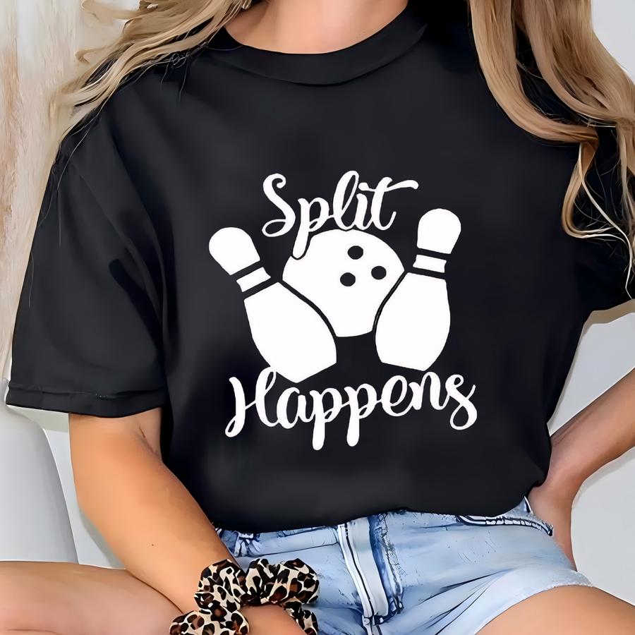 Bowling League Shirt, Split Happens Shirt, Funny Bowling Tee, Bowling Shirt, Bowling Gift, Bowling Team Crew, Bowling Birthday T-shirt