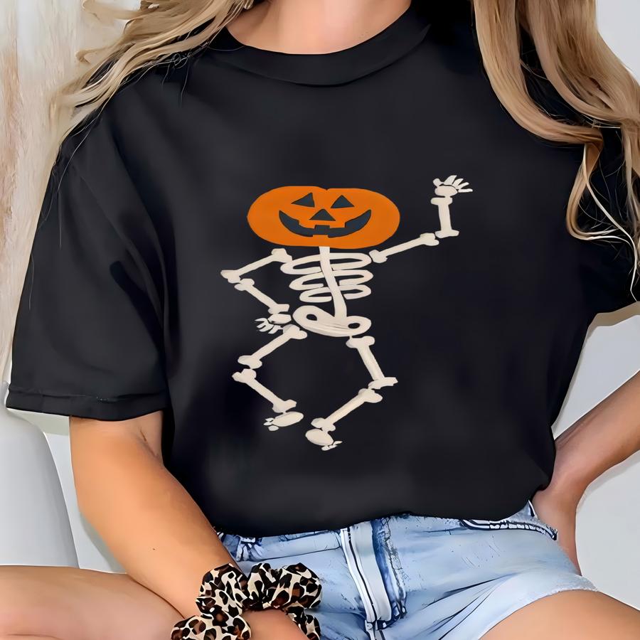 Dancing Skeleton Unisex Crewneck Sweatshirt, Halloween Sweater, Spooky Season, Fall Shirt T-shirt