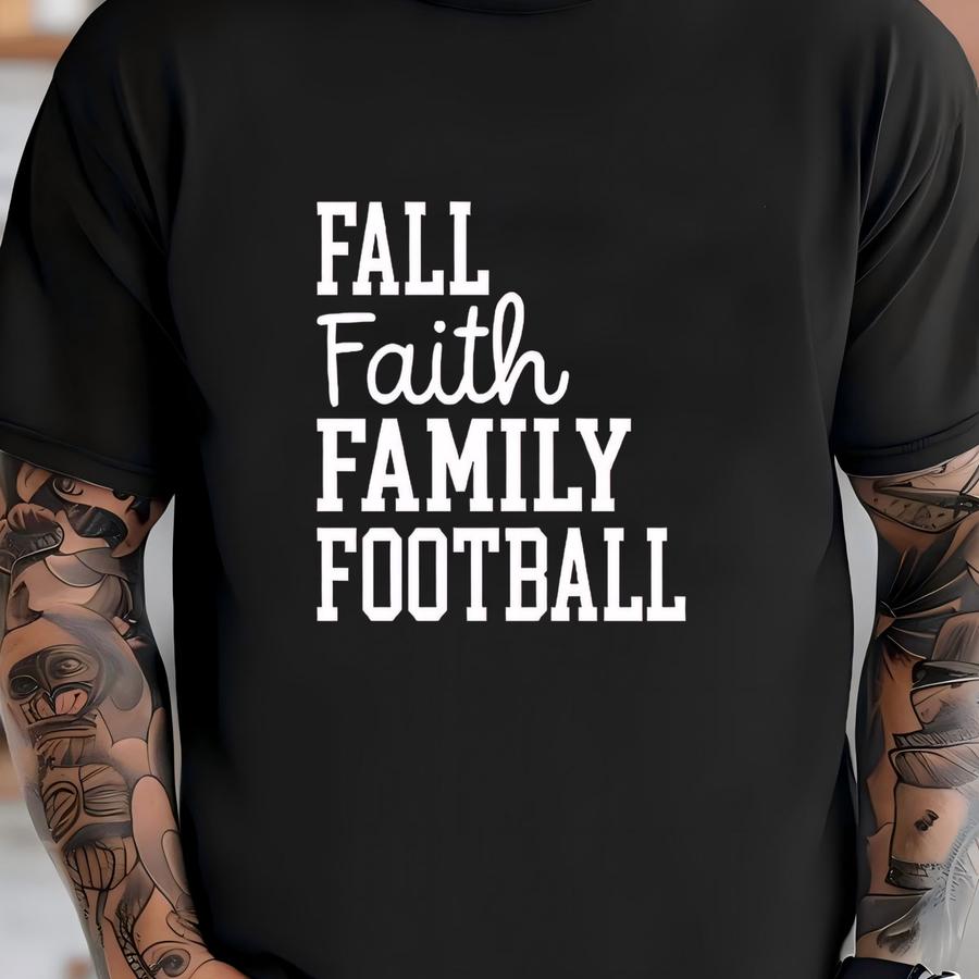 Fall Faith Family Football Sweatshirt Long Sve Hoodie T-shirt