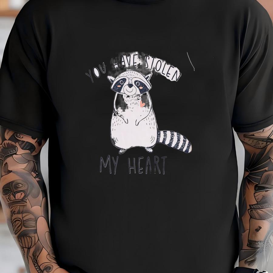 You Have Stolen My Heart ®, Cute Raccoon Baby Bodysuit, Funny Raccoon Thief ® T-shirt