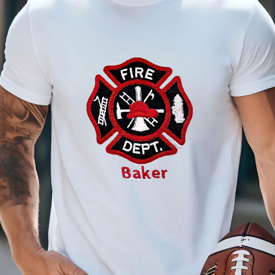 Personalized Gift For Firefighter, Custom Fire Department Name, Badge, Fire Captain, Chief, Heavy Rescue, Paramedic, Wife, Mom, Girlfriend T-shirt Personalized Gift For Firefighter, Custom Fire Department Name, Badge, Fire Captain, Chief, Heavy Rescue, Paramedic, Wife, Mom, Girlfriend T-shirt