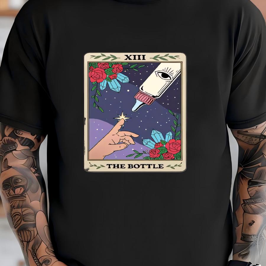 The Bottle Tarot Card ®, Baby Tarot Card Bodysuit, Breastfeeding Tarot ®, Baby Bottle Tarot Bodysuit T-shirt