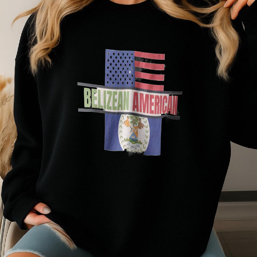 Belizean American Shirt | Belize Shirt | Kids Belize American Shirt | Belizean Roots Shirt | Belize Gift | Back To School Shirt Sweatshirt