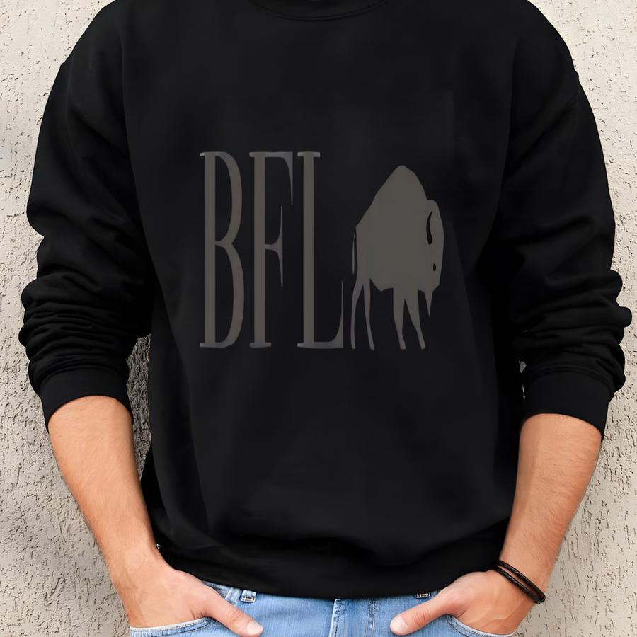 Black On Black Buffalo Sweatshirt, Buffalo Sweatshirt, Buffalo Football, Bills Sweatshirt, Black Bills Shirt, Buffalo Shirt, Bflo Sweatshirt