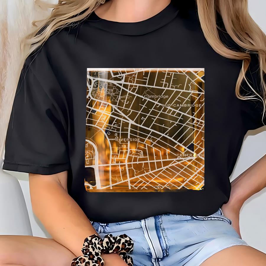 Cambridge Beer Can Glass, Cambridge Ma Beer Can Glass Gift, Engraved City Map Glass, Cambridge Gift, Housewarming, Gifts For Him T-shirt