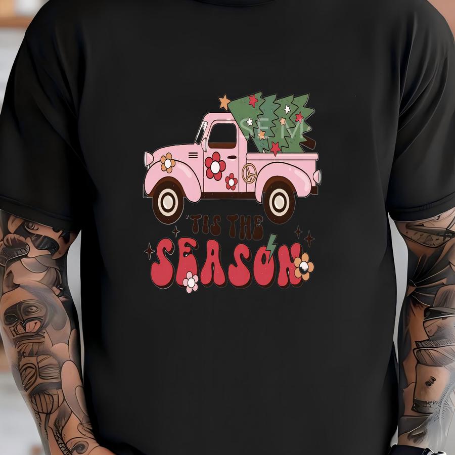 Christmas Sweatshirt, Tis The Season, Antique Truck Design Shirt, , Christmas Gift, Retro, Holiday Sweatshirt, Ugly Christmas Shirt T-shirt
