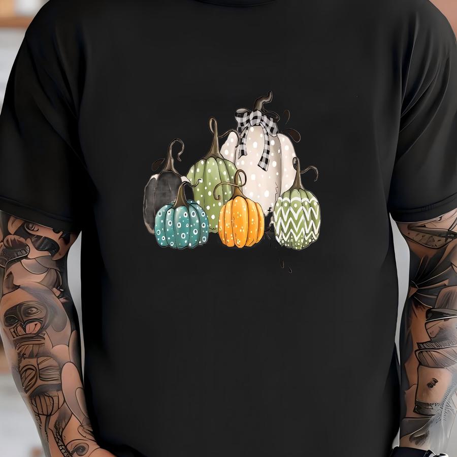 Fall Pumpkins Long Sve Tee: Chic Unisex Design T-shirt