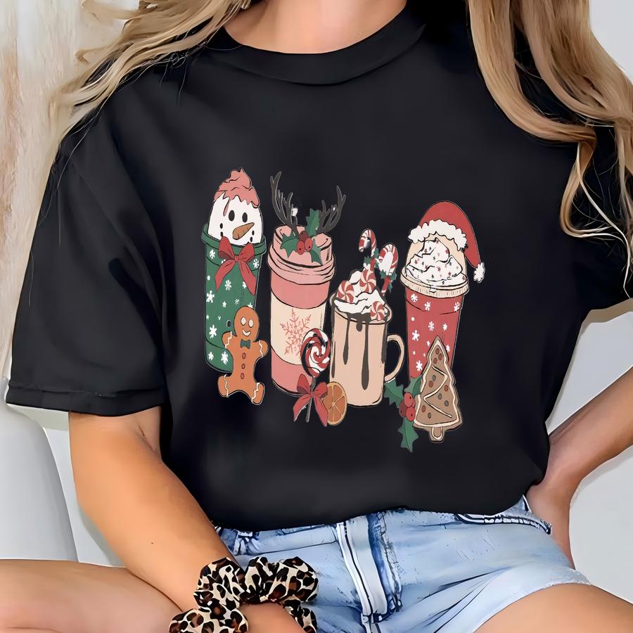 Christmas Coffee Sweatshirt, Christmas Sweatshirt For Teachers, Shirt For Coffee Lovers, Tis The Season, Snowman Christmas Cookie Shirt T-shirt