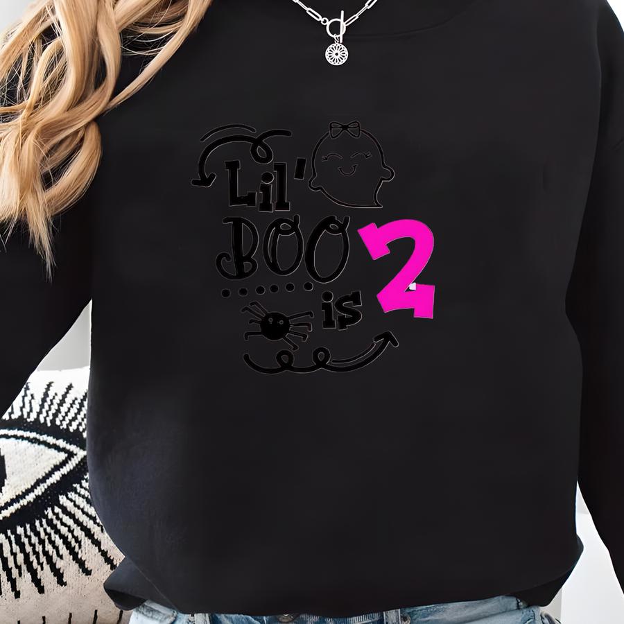Lil Boo, Two Year Old Birthday Shirt Girl, Toddler Halloween Sweatshirt, Boo Shirt Halloween, Kids Halloween Shirt, Pink Halloween, Daughter Sweatshirt