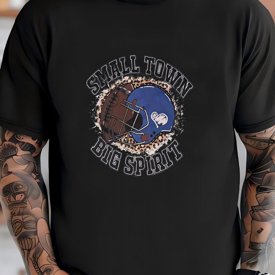 Small Town Big Pride - On Bleached Bella Royal Blue Soft Hoodie T-shirt