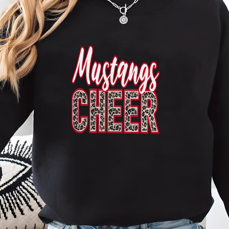 Cheer Sweatshirt, Custom Cheer Mom Shirt, Leopard Cheerleading Shirts For Women, Personalized Cheer Sweater, Cheerleader Mom Sweatshirts Sweatshirt