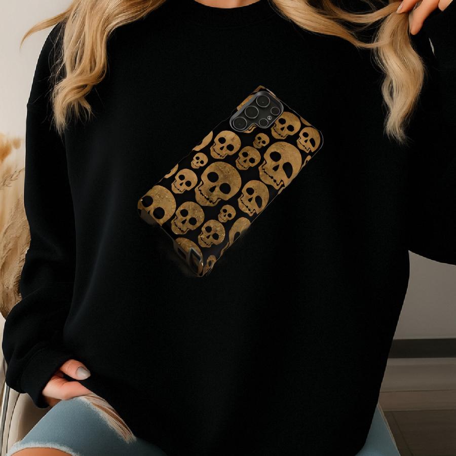 Skull Head Halloween Phone Case, Skull Phone Case, Halloween Phone Case Sweatshirt