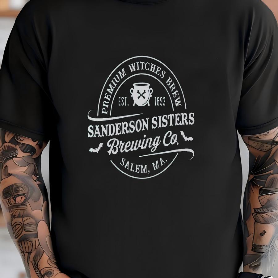 Sanderson Sisters Brewing Co Sweatshirt, Halloween Crewneck, Vintage Sweater, Spooky Season, Women Pullover, Shirt, Witch Hoodie T-shirt