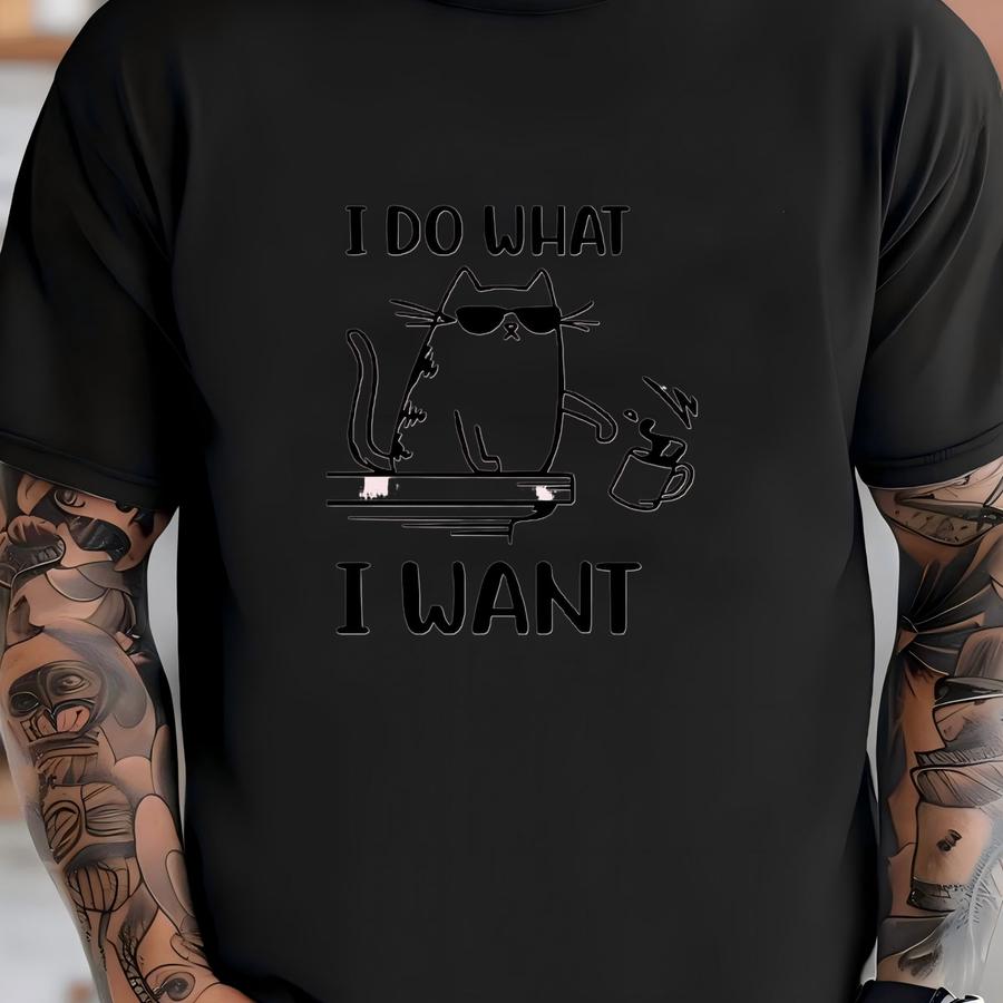 Cat Shirt, I Do What I Want Shirt, Cat Playing With Objects Tee, You Can't Rule Me Shirt, Sassy Animal Shirt, Cat With Glasses Tee T-shirt