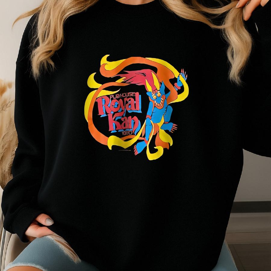 80s Pub House Royal Kan Tokyo Crewneck Sweatshirt Print Logo Black Color Men’s L Sweatshirt