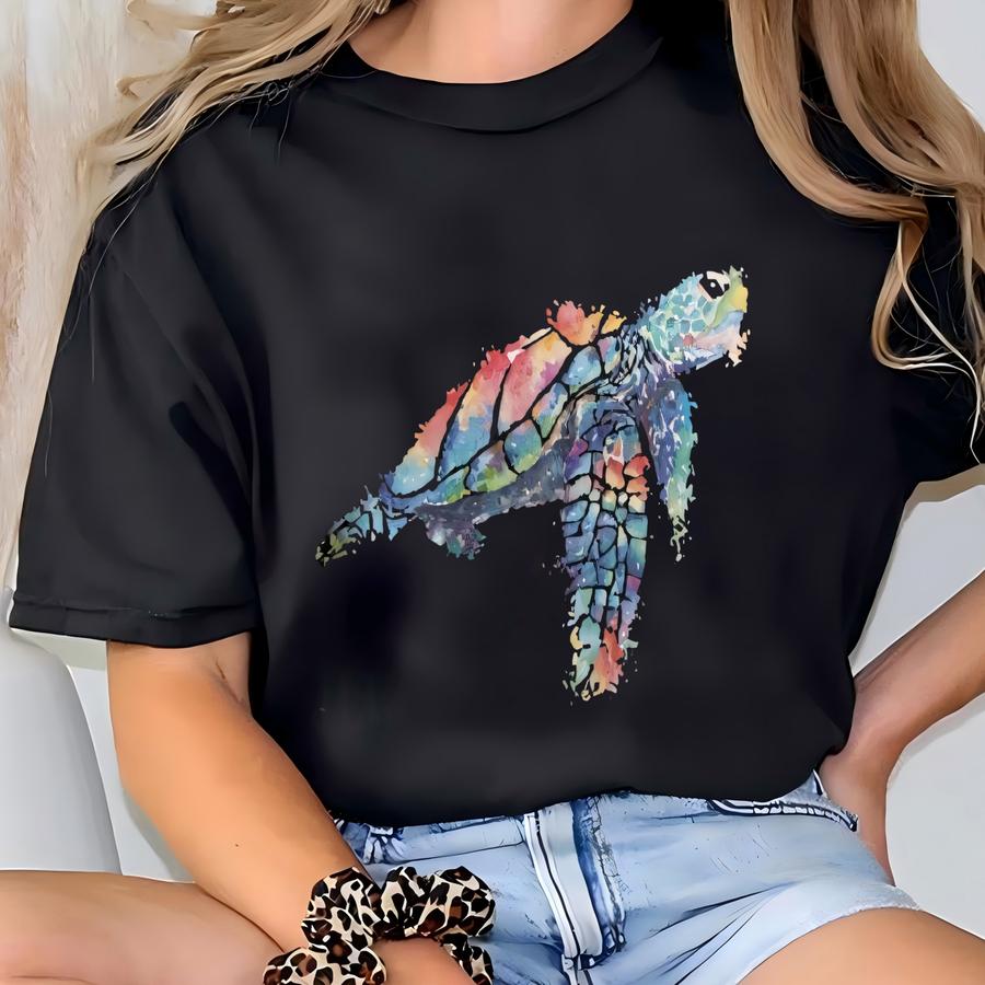 Watercolor Turtle Shirt, Watercolour Turtle Hoodie, Turtle Sweatshirt, Turtle Tshirt, Turtle Gifts, Scuba Gifts, Scuba Diving Gift, Tortoise T-shirt