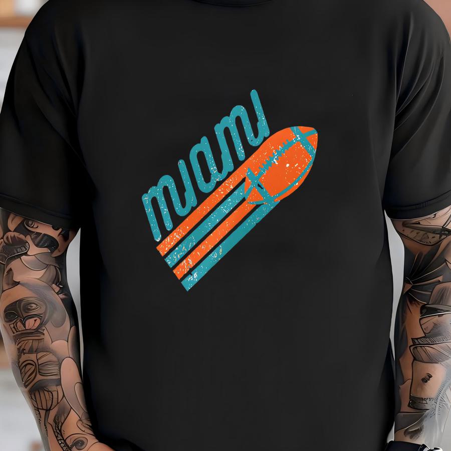 Vintage Miami Football Crewneck Sweatshirt, Retro Miami Football Shirt, Men's And Women's Sweatshirt, Throwback Miami Sweater, Miami Hoodie T-shirt