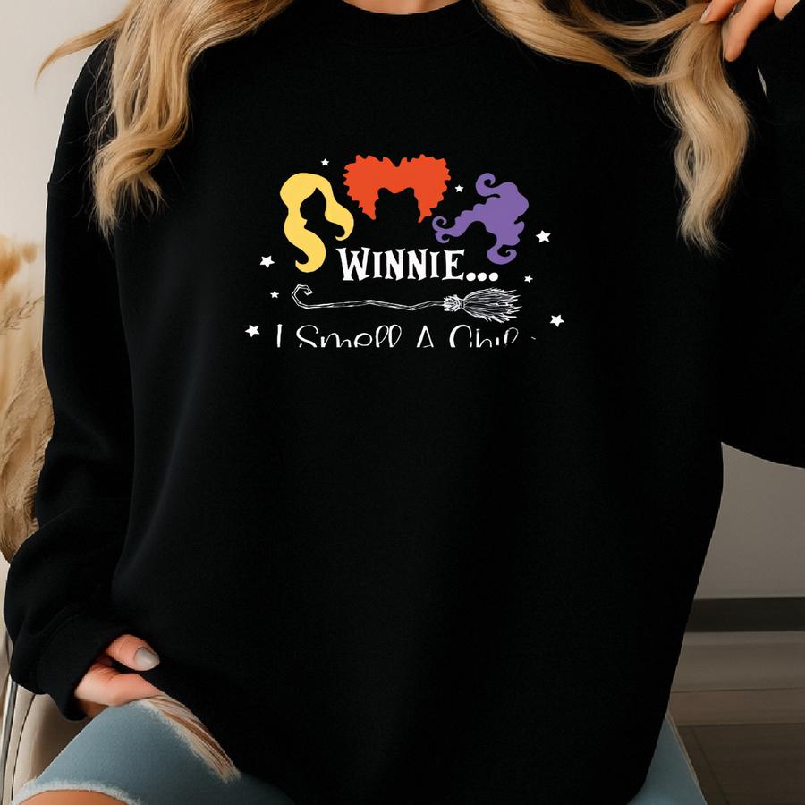Custom Winnie I Smell A Child Shirt For Halloween,pregnancy Announcement Shirt For Halloween,sanderson Sisters Shirt Gift,halloween Maternit Sweatshirt